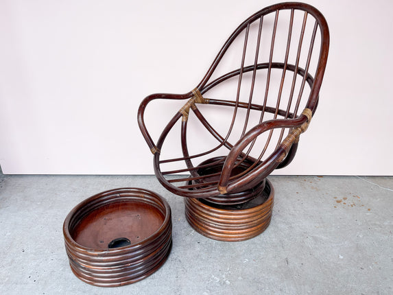 Islandy Rattan Swivel Chair and Ottoman