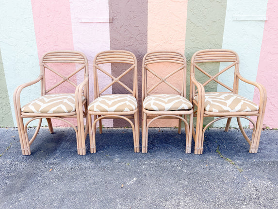 Set of Four Island Chic Rattan Chairs
