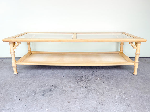 Yellow Faux Bamboo Coffee Table