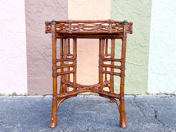 Tortoiseshell Rattan Side Table
