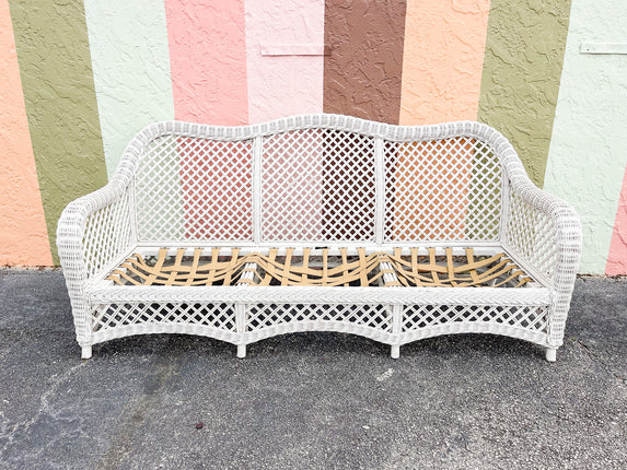 Palm Beach Braided Lattice Wicker Sofa