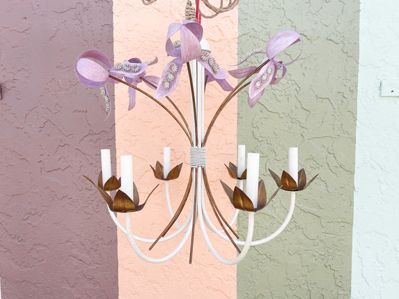 Fab Lavender Tole Chandelier