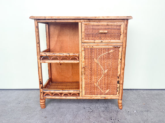 Petite Tortoiseshell Rattan Cabinet
