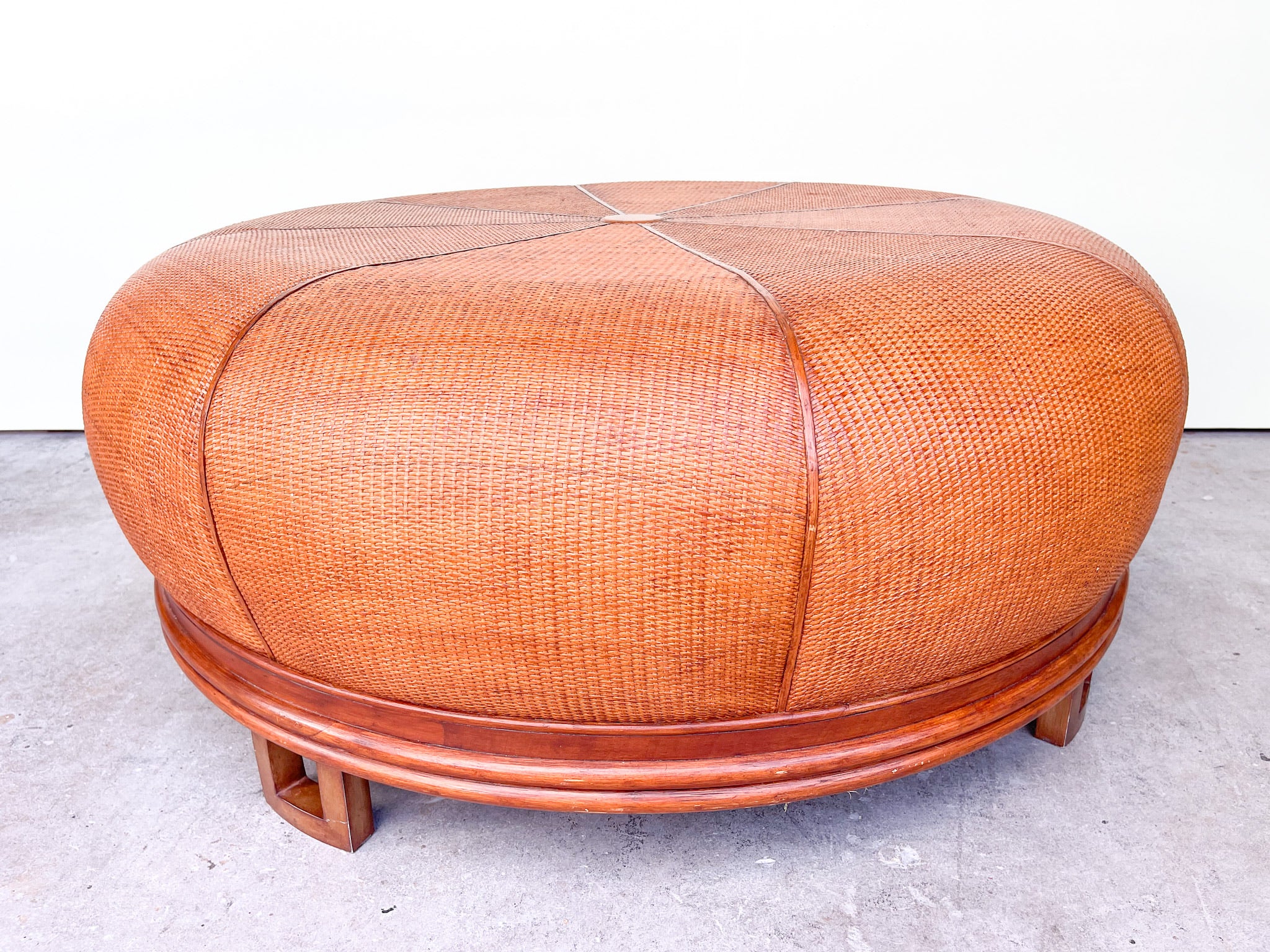 Large on sale rattan ottoman