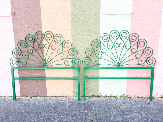 Pair of Whimsical Metal Twin Headboards