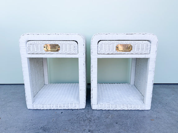 Pair of Sweet Wicker Nightstands