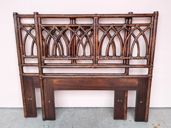 Pair of Rattan McGuire Twin Headboards