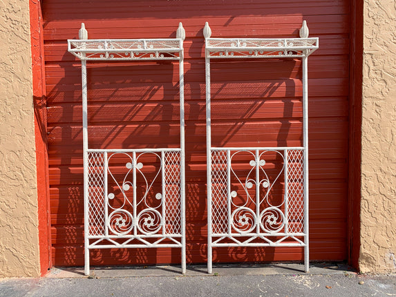 Tall Wicker Fiddlehead Canopy Twin Beds