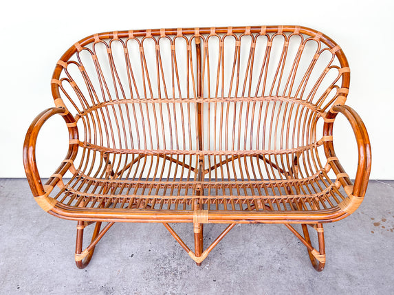 Albini Style Rattan Settee