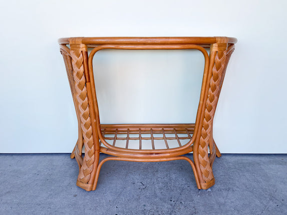 Braided Rattan Demilune