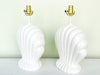 Pair of Ceramic Clam Shell Lamps