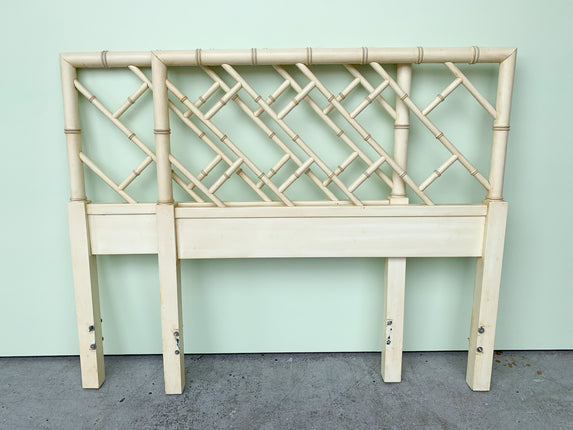 Pair of Faux Bamboo Chippendale Headboards