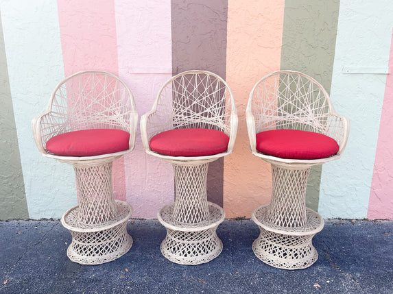 Set of Three Webspun Bar Stools