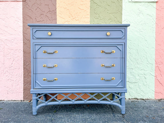 Cornflower Blue Oversized Ficks Reed Chest
