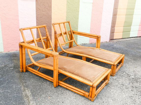 Two Part Ficks Reed Rattan Chaise