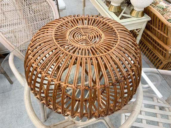 Rattan Ottoman in Franco Albini Style