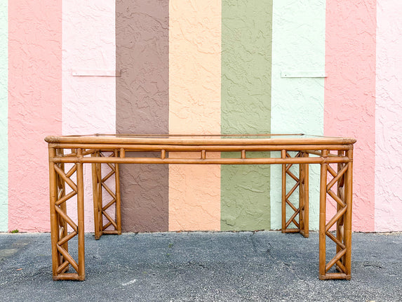 Rattan Chippendale Dining Table