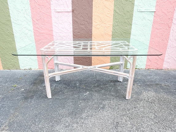 Fretwork Rattan Dining Table