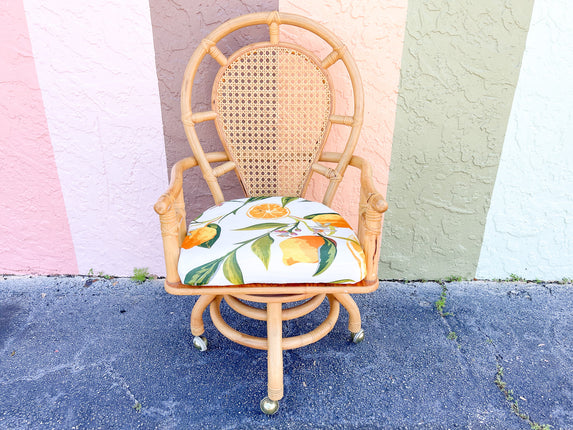 Rattan Cane Back Desk Chair