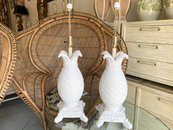 Pair of Palm Beach Pineapple Lamps