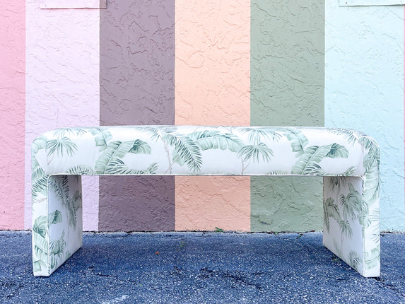 Kips Bay Show House Upholstered Palm Tree Bench