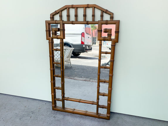 Faux Bamboo Greek Key Mirror