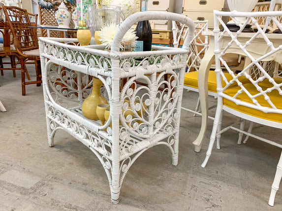 Fiddlehead Wicker Bar Cart
