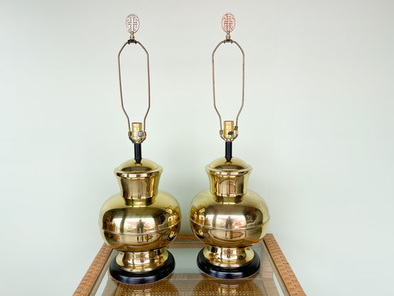 Pair of Brass Urn Lamps