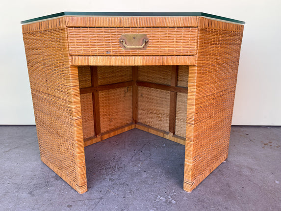 Rattan Wrapped Corner Desk