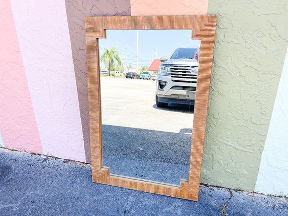 Island Chic Rattan Wrapped Mirror