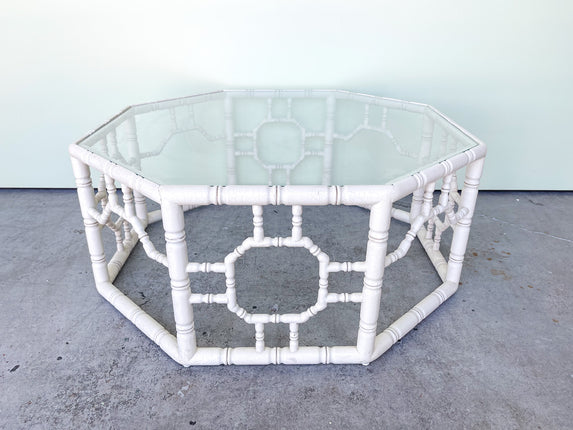 Faux Bamboo Octagon Coffee Table