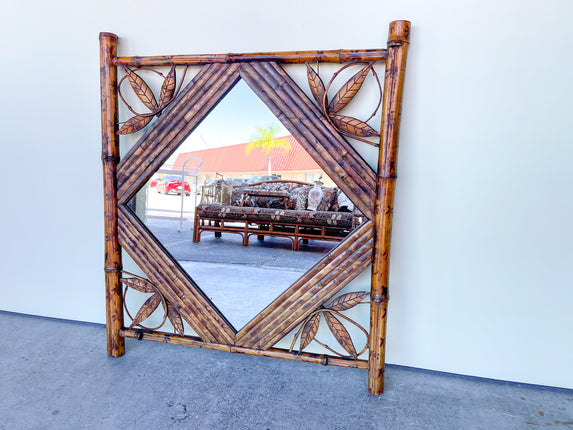 Tortoiseshell Bamboo Diamond Mirror