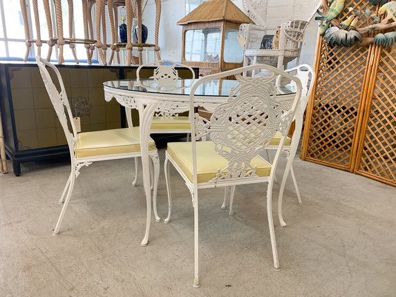 Palm Beach Woodard Patio Set + Four Chairs