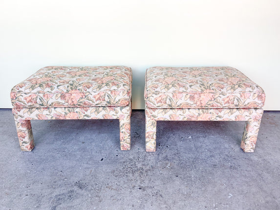 Pair of Granny Chic Upholstered Benches