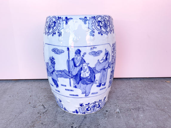 Blue and White Garden Seat