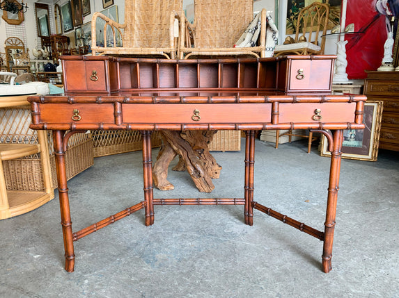 Handsome Faux Bamboo Semicircle Desk
