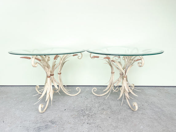 Regency Style Sheaf of Wheat Side Tables