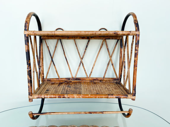 Tortoiseshell Rattan Wall Shelf