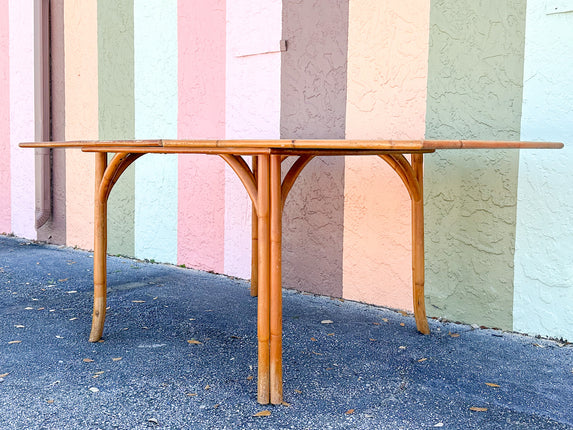 Old Florida Flip Top Rattan Game Table