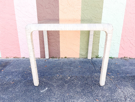 Billy Baldwin Style Rattan Wrapped Game Table