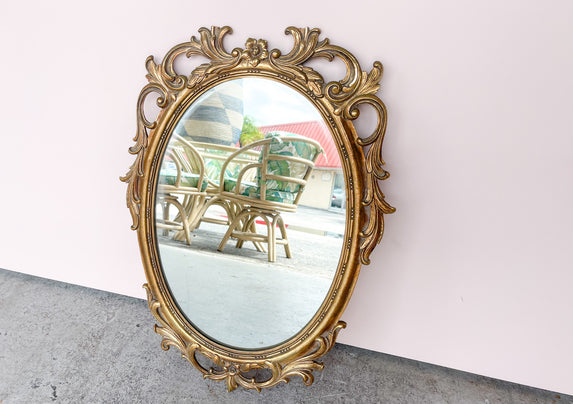 Petite Hollywood Regency Carved Mirror