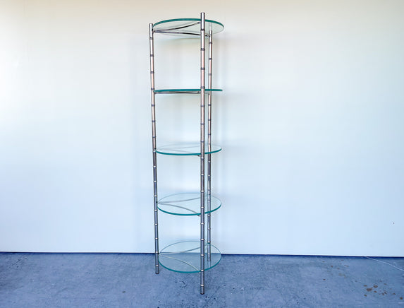 Hollywood Regency Faux Bamboo Metal Etagere