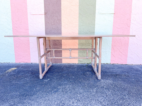 McGuire Flip Top Rattan Table