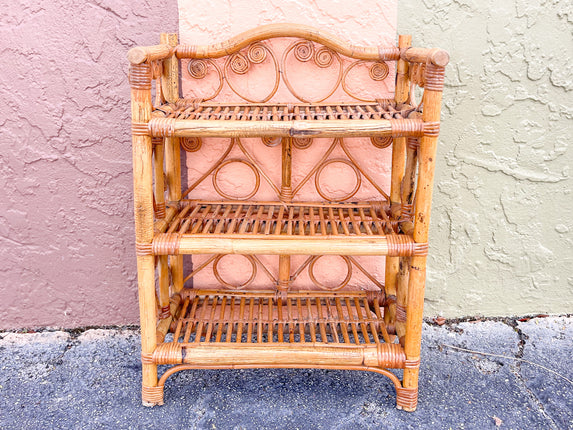 Old Florida Fiddlehead Rattan Shelf