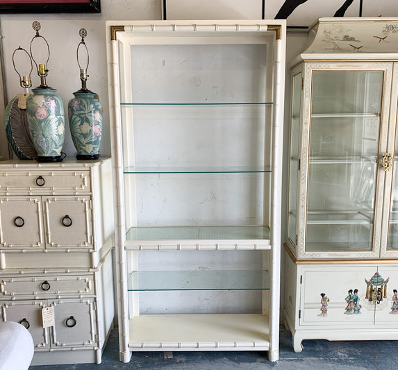 Faux Bamboo and Cane Etagere