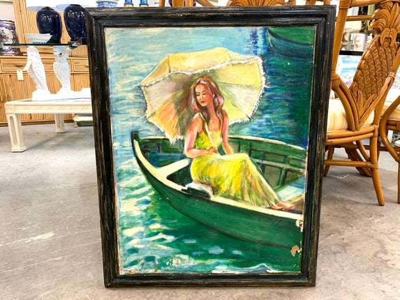 Yellow Clad Women in Boat