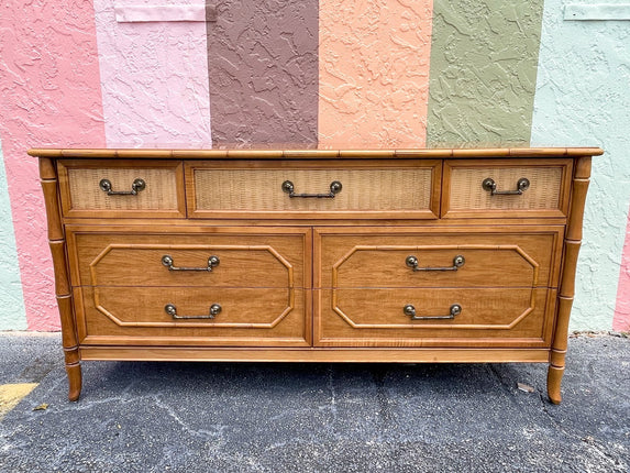 Natural Faux Bamboo Dresser