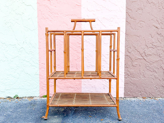 Large Metal Faux Bamboo Magazine Rack