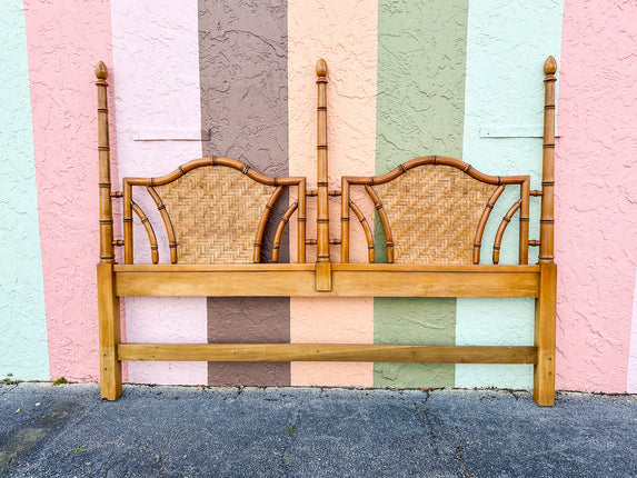 Island Style Woven Rattan King Headboard