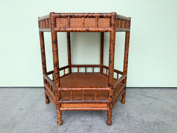 Bloomingdale’s Tortoiseshell Bamboo Side Table